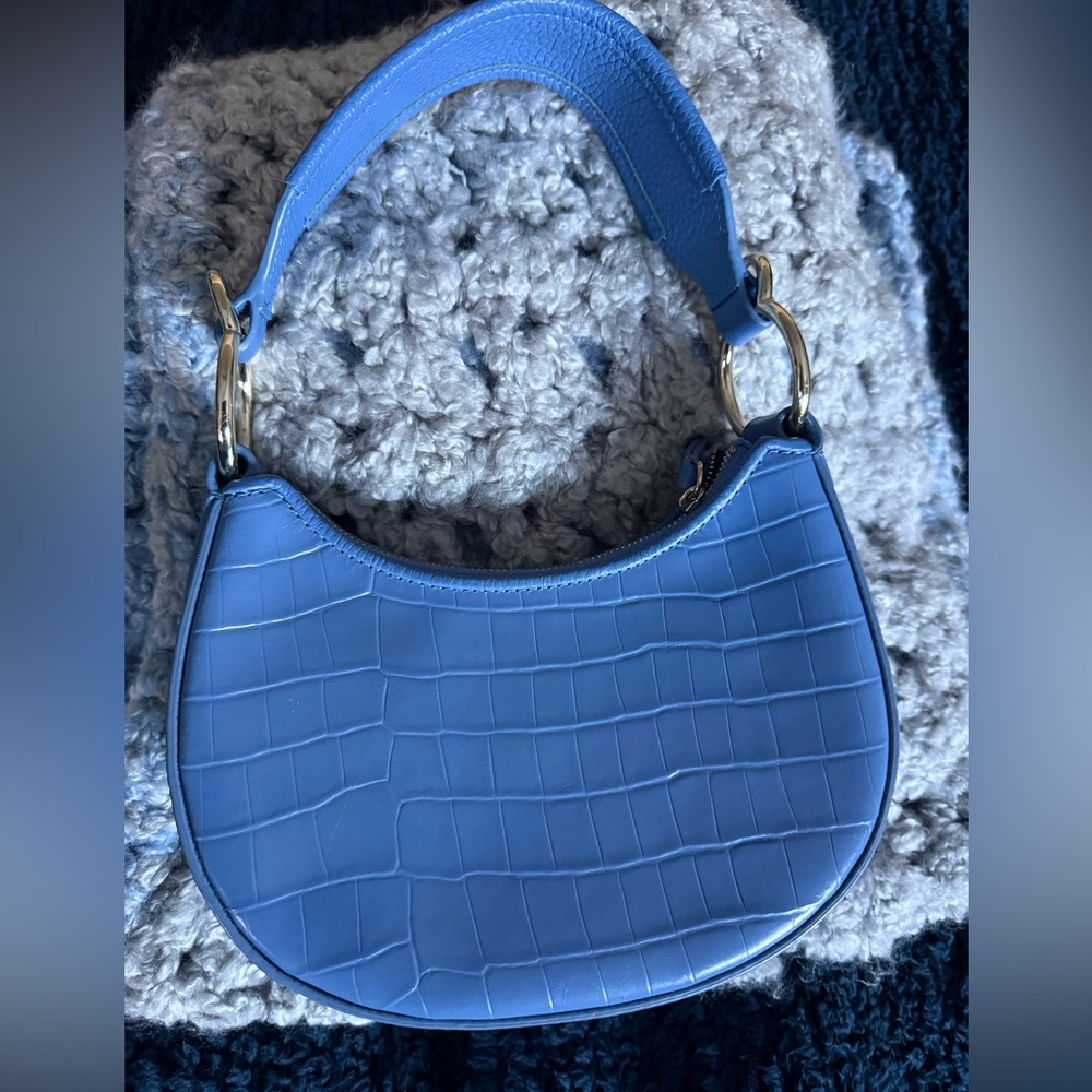 Draper James Sky Blue Croc Mini Bag
